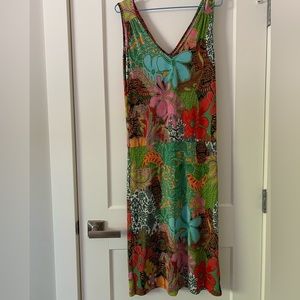 Tropical Florals Stretch Midi Dress